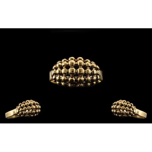 88A - A Contemporary 9ct Gold Multi-Ball Design Ring of Unusual Form. With Full Hallmark for 9ct 375. Ring... 