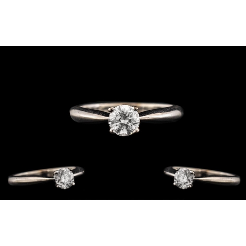 43 - Contemporary 18ct White Gold High Quality Single Stone Diamond Set Dress Ring, marked 750 to interio... 