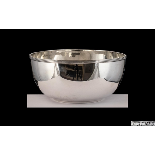 141 - Late Victorian Period Excellent Quality Silver Bowl of Plain Form and Solid Construction with Reeded... 