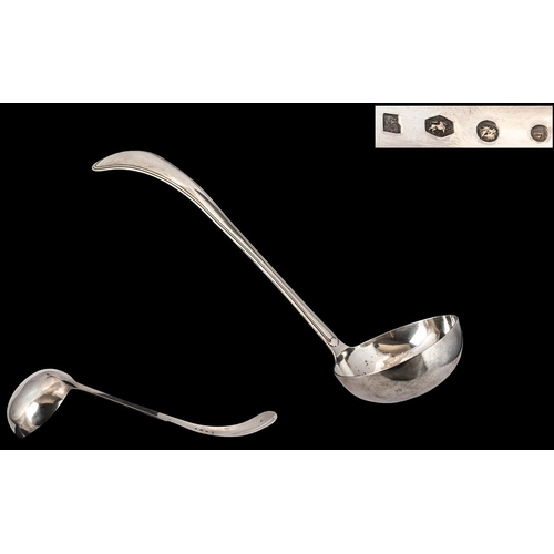 147 - Dutch 19th Century Large Silver Ladle of Excellent Proportions and Form. Date Letter For 1861, Maker... 