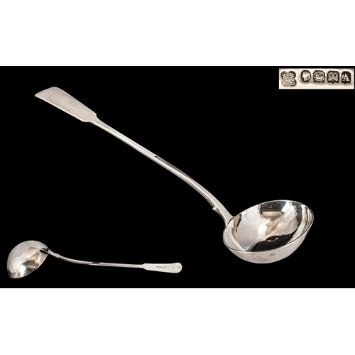 104 - James and Josiah Williams Exeter Silversmiths - Large Sterling Silver Ladle In Excellent Condition w... 