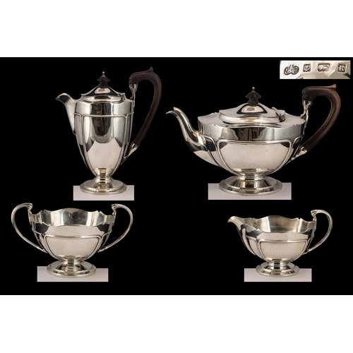 114 - Art Nouveau Period Elkington & Co Superb Quality Sterling Silver ( 4 ) Piece Tea Service. Wonderful ... 