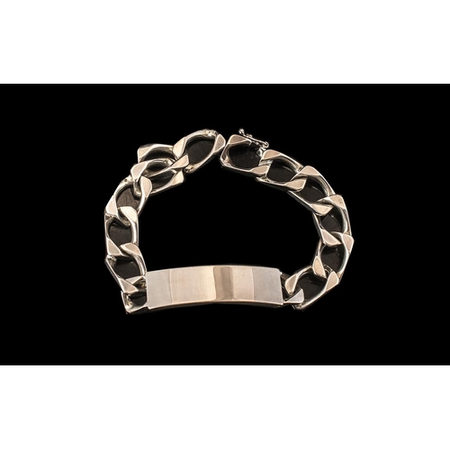 164 - Silver ID Bracelet, chunky and stylish full hallmarked for silver.  No inscription.  Lovely piece th... 