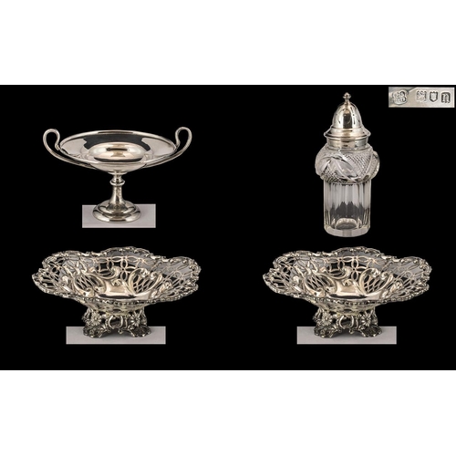 136 - A Small Collection of Sterling Silver and Silver Plated Items ( 4 ) In Total. Comprises 1/ Edwardian... 