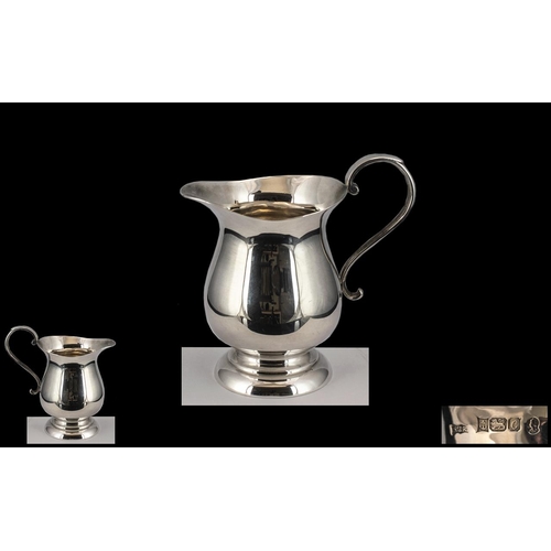 118A - Elizabeth II Helmet Shaped Sterling Silver Milk Jug with Swan Neck Handle In the Georgian Style. Hal... 