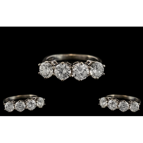40 - Ladies - Superb Quality 14ct White Gold 4 Stone Diamond Set Ring. Marked 14ct to Interior of Shank. ... 