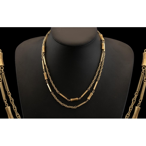 32 - Ladies or Gents Quality 9ct Gold Long Chain, Block and Double Rope Link Design. Fully Hallmarked for... 