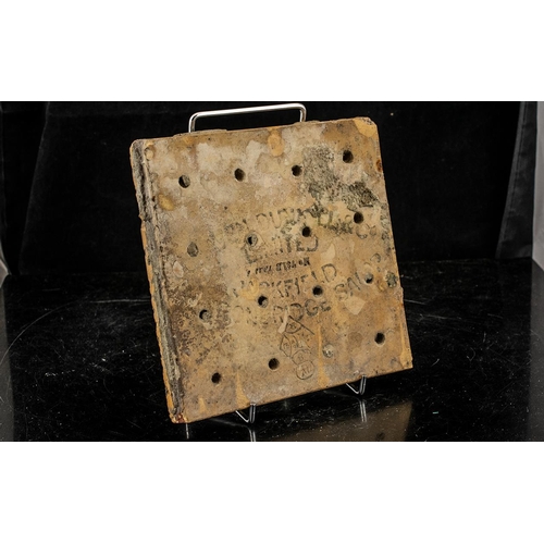 491 - Rare Translucent Glazed Art Pottery Tile with stamped Registration Lozenge to back, maker - Dunn & C... 