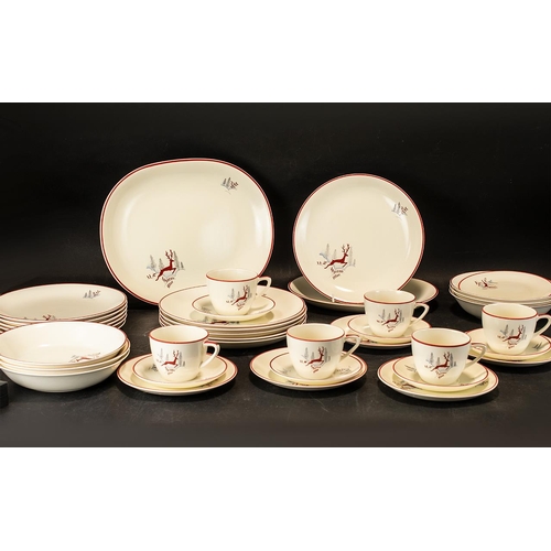 511 - Collection of Crown Derby 'Stockholm' Pattern China, comprising: large 13.5'' Platter, 11.3'' platte... 