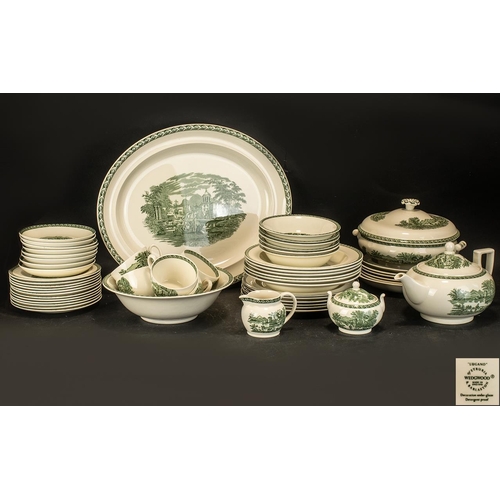 512 - Wedgwood 'Lugano' Green Dinner Service, comprising: 6 x 9'' dinner plates (one slightly chipped); 6 ... 