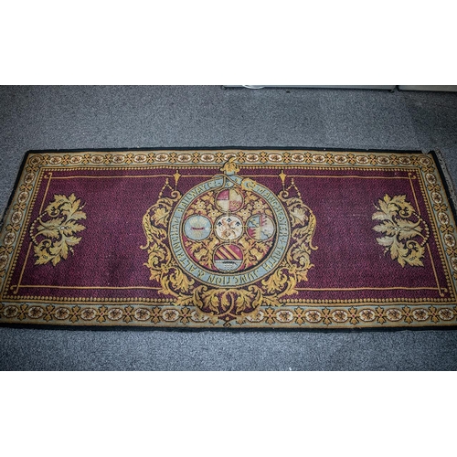 1372 - Rare Railway Runner Rug early to mid century railway carriage runner, Manchester South Junction & Al... 