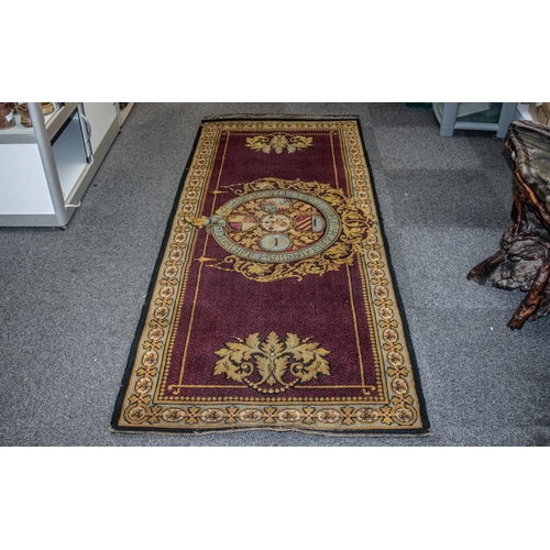 1372 - Rare Railway Runner Rug early to mid century railway carriage runner, Manchester South Junction & Al... 