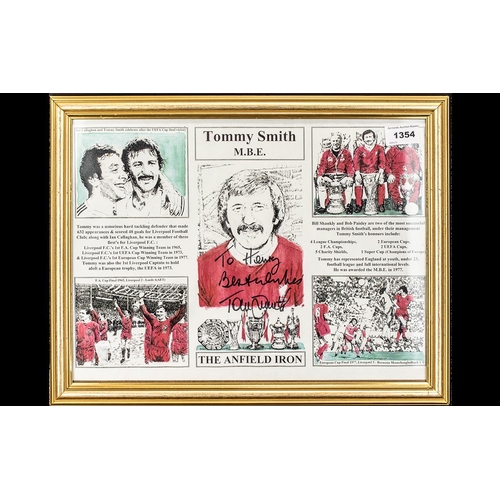 1373 - Football Interest - Signed Tommy Smith Collage, framed and mounted behind glass.