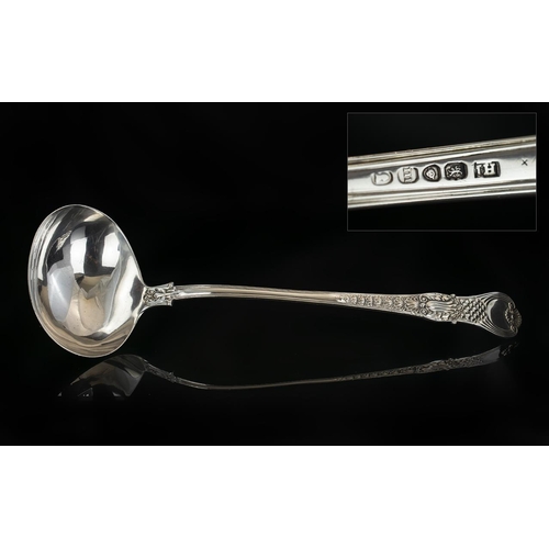 110A - George III - Superb Quality Sterling Silver Ladle with Wonderful Decoration to Stem and Bowl. Hallma... 