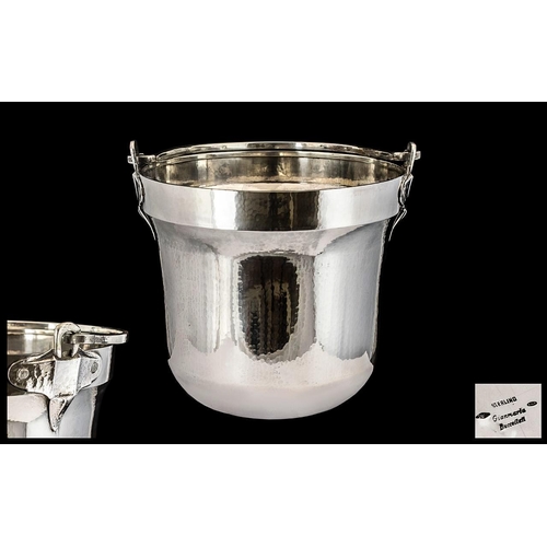 111 - Gianmaria Buccellati Italian - Superb Large and Impressive Hand Crafted Planished Sterling Silver Ic... 