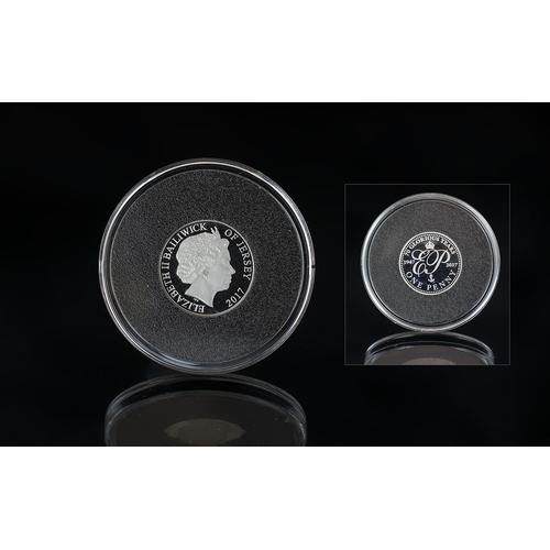 122 - The Platinum Proof Struck Ltd and Numbered Edition Wedding Anniversary Penny Coin - Date 2017, Editi... 
