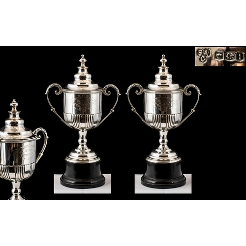 123 - Doncaster Golf Club - Pair of Sterling Silver Winners Challenge Cups for 1925 & 1926. Awarded to H.J... 