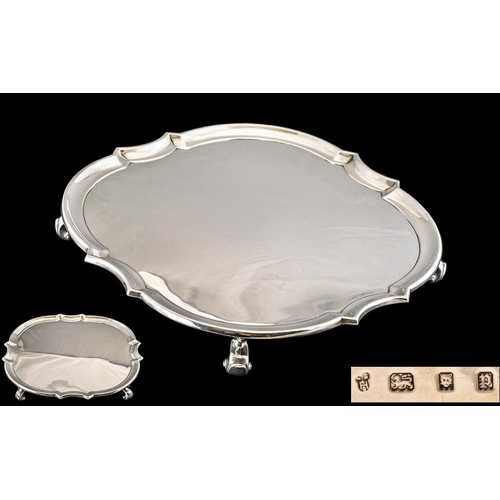 130A - 1930's Charles Stuart Harris Sterling Silver Footed Salver of Excellent Proportions / Size, In Wonde... 