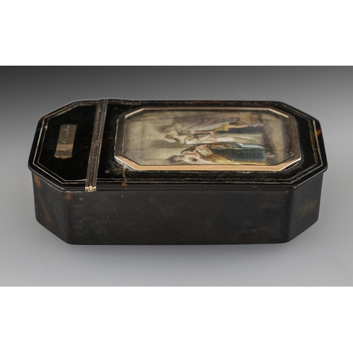 145 - French Superb 18th Century Tortoiseshell and Gold Mounted Hinged Lidded Snuff Box, of wonderful qual... 