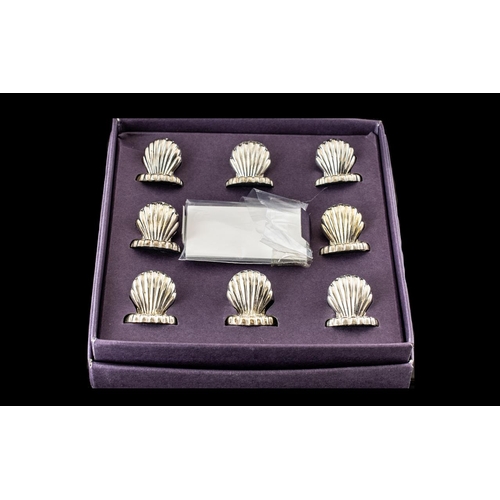 152A - Silver Plate Place Setting Holders. Lovely Quality 8 Place Settings, As New In Shell Design. Comes I... 