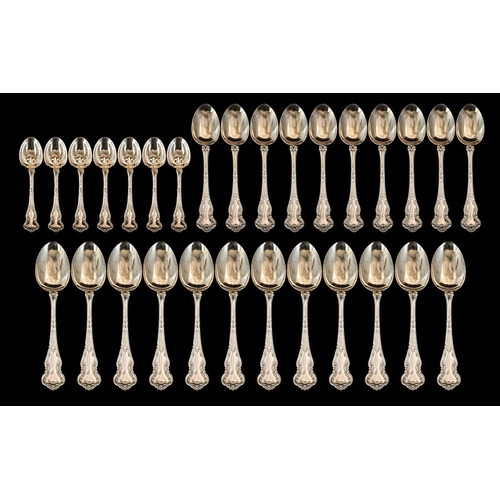 100 - American - Late 19th Century Superb Sterling Silver ( 71 ) Piece Canteen of Cutlery ( Flat-wear ) Se... 