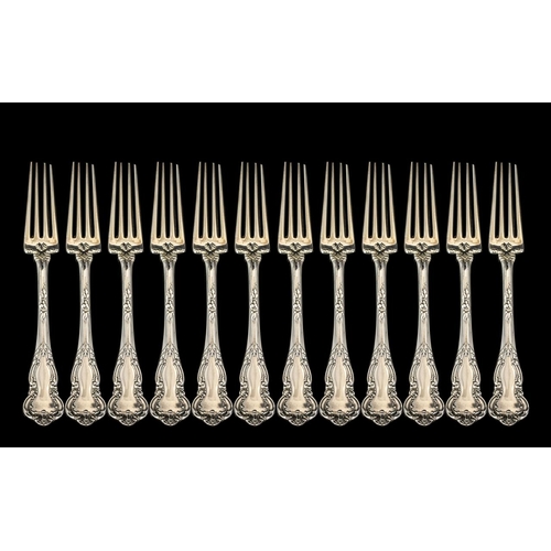 100 - American - Late 19th Century Superb Sterling Silver ( 71 ) Piece Canteen of Cutlery ( Flat-wear ) Se... 