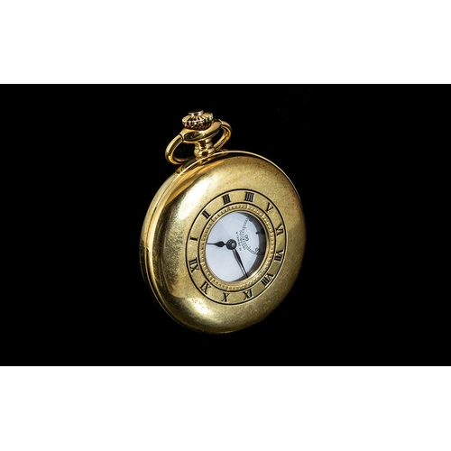 186 - Bernex - Swiss Made 17 Jewels Incabloc Gold Plated Demi - Hunter Pocket Watch ( Keyless ) The Moveme... 