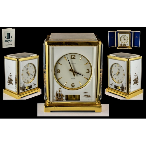 119 - Jaeger-Le-Coultre ATMOS Model Marina Borne Superb Quality Gilt Metal Horological Mantel Clock. Circa... 