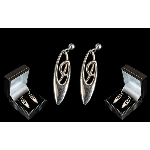 150B - Silver Celtic Earrings.  Lovely Scottish Celtic design fully hallmarked for silver and Scottish make... 