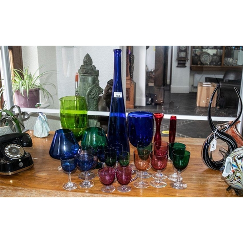 1602 - Collection of Murano Style Glass, to include three basket vases, a further vase and a large shallow ... 