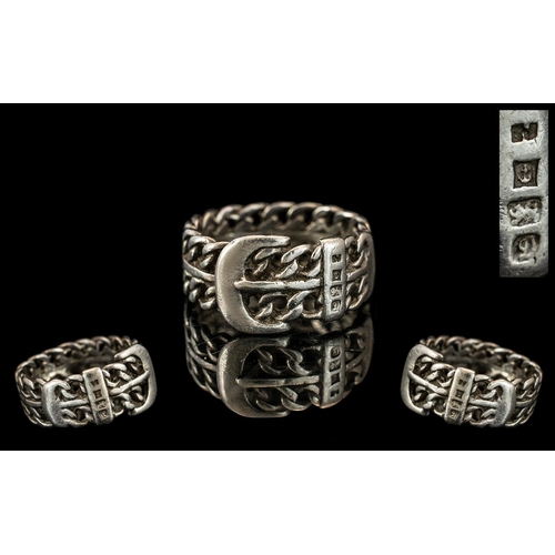 197A - Gents Vintage Sterling Silver Belt Buckle Ring novelty ring in the form of a belt. Superb quality - ... 