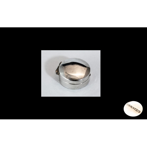 247 - Solid Silver Pill Box.  Silver Pill Box, marked for silver.