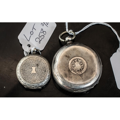 258 - A Silver Open Faced Pocket Watch white enamel dial, marked Gaaronson Manchester 54mm silvered case. ... 