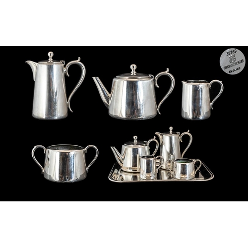 266 - Elkington & Co Fine Quality ( 5 ) Piece Silver Plated Tea Service, Including Large Tray. Teapot and ... 