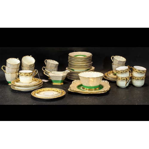 582 - Tuscan China 'Plant' Tea Service, Reg. No. 785452, comprising ten tea cups, twelve saucers, eleven s... 