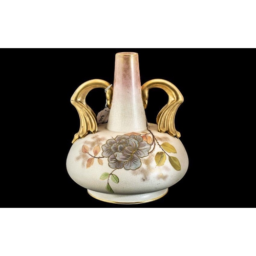 589 - Christopher Dresser Style Onion Vase, twin handled, marked to base 'Ald Hall 1790 D686'.  Twin handl... 