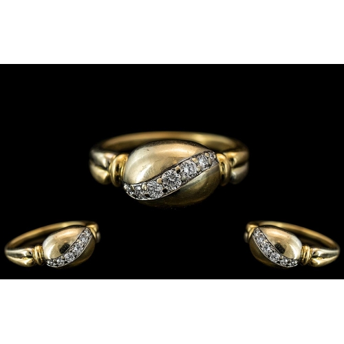 92 - 18ct Gold - Contemporary Diamond Set Fashion Ring, The Diamonds of Excellent Colour and Clarity. Rin... 