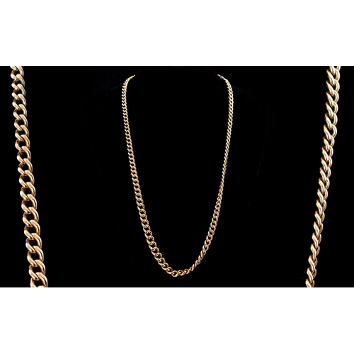 20A - Victorian Period 1837 - 1901 Superb Quality 9ct Gold Long Albert Chain, Excellent Clasp. All Links M... 