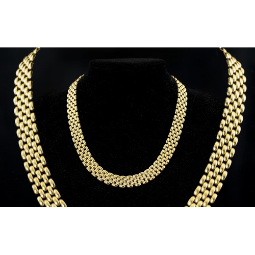 8A - A Superb Quality 9ct Gold - Expensive Panther Design Collar / Necklace. Full Hallmark for 9.375. Gre... 