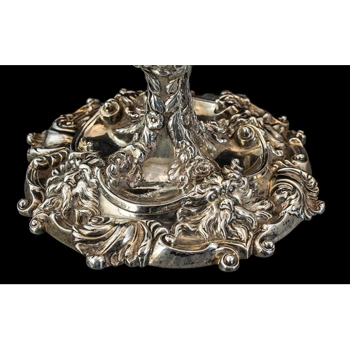 100 - Paul Storr George III Silver Candlestick The sconce cast and chased with overlapping scallop shells ... 