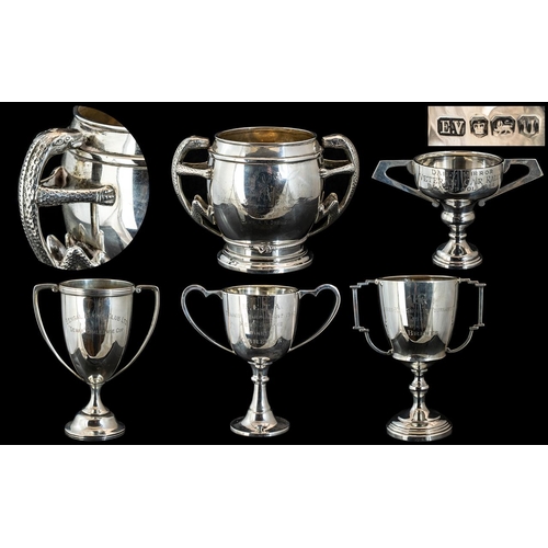 256 - A Good Collection of Sterling Silver Trophy Cups - All Fully Hallmarked for Sterling Silver ( 4 ) Va... 