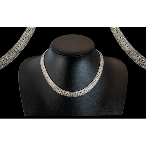 259 - Silver Cleopatra Style Necklace, fully hallmarked, attractive collar style silver necklace.  Weight ... 