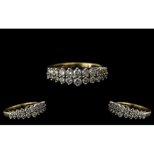 270 - Ladies - Attractive 9ct White Gold Diamond Set Dress Ring. Full Hallmark for 9.375 to Interior of Sh... 