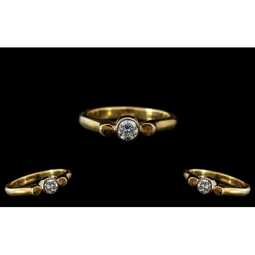 275 - 18ct Gold - Excellent Quality Single Stone Pave Set Diamond Ring. Marked 18ct to Interior of Shank. ... 