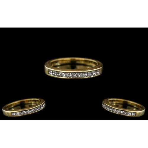 279 - Ladies 18ct Gold Attractive Diamond Set Half-Eternity Ring. Full Hallmark for 750 - 18ct to Interior... 