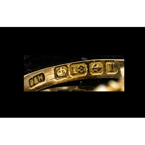 79 - Edwardian Period 18ct Gold Petite and Attractive Diamond Set Ring, Gallery Setting. Full Hallmark fo... 