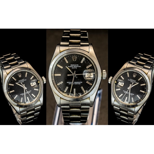 31 - Rolex - Oyster Perpetual Stainless Steel Chronometer Wrist Watch. Ref 1500. Features Black Dial, Mar... 