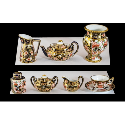 405 - Royal Crown Derby Hand Painted Miniature Pieces ( 6 ) In Total. Date Marks for Early 19th Century. I... 