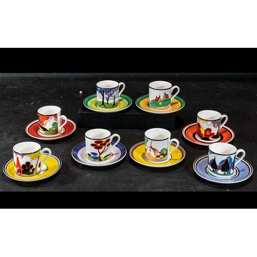 Clarice Cliff Interest - Wedgwood Bradford Exchange Cups & Saucers ...