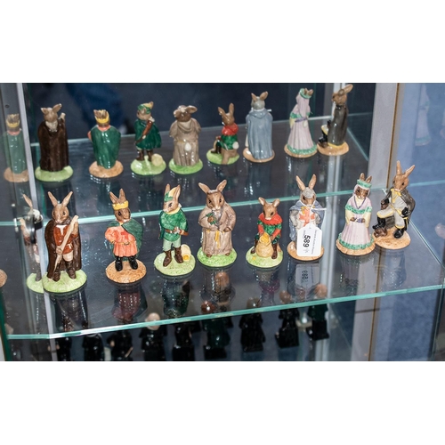 589A - Royal Doulton 'Bunnykins' Figures, comprising Robin Hood, Friar Tuck, Sheriff of Nottingham, Little ... 